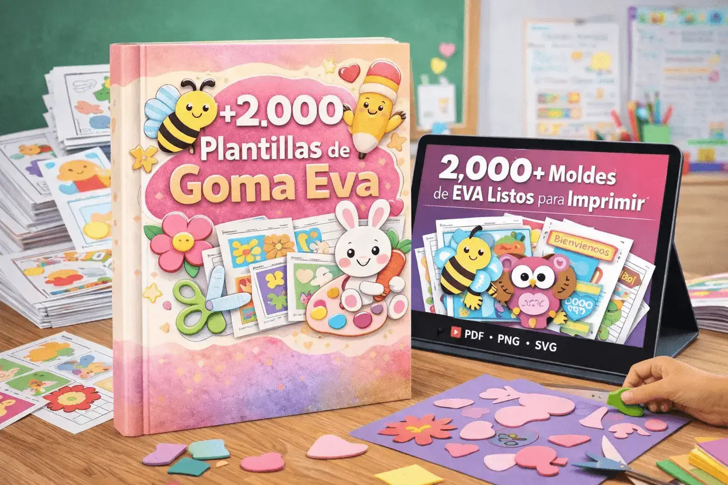 +2000 Moldes de Goma Eva + 6 Bonus de regalo
